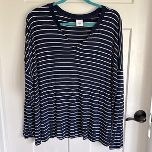 CAbi long sleeve XL navy stripe